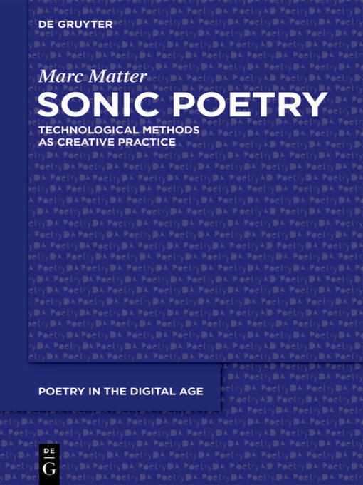 Cover image for Sonic Poetry